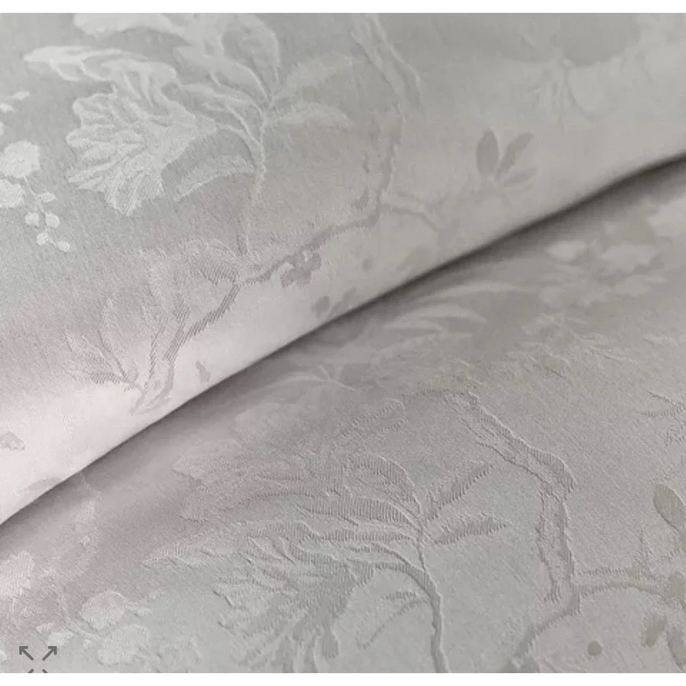 Ralph Lauren‎ Queen Bethany Jacquard Flat Sheet Silver Organic Cotton NEW $215